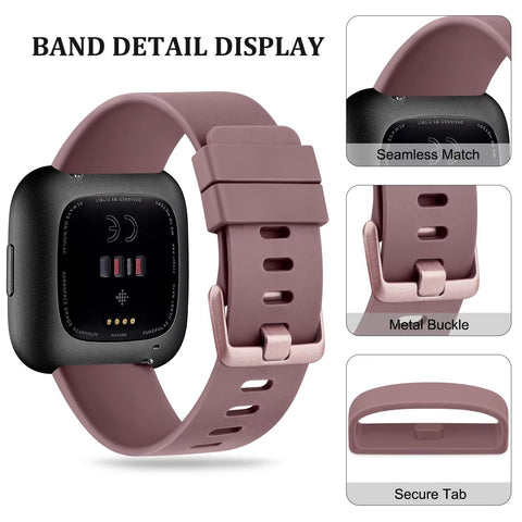 Replacement Strap Soft TPU Watch Band for Fitbit Versa 1/2, Versa Lite, and Versa SE
