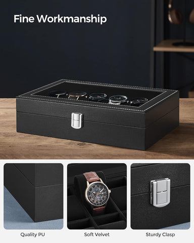 Araish's Premium 12 Slots 6 Slots 24 Slots Watch Organizer Box PU Leather Watch Storage Box