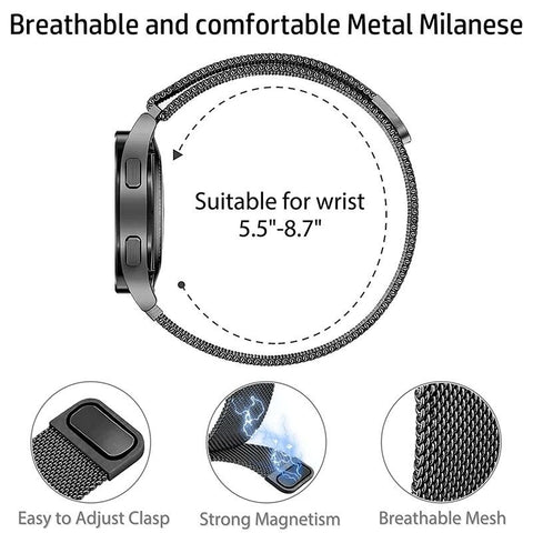 20mm Premium Magnetic Strap Compatible with Gear Sport, Galaxy Watch 4, Watch 4 Classic, Active Series, Galaxy Watch 3 (41mm), Amazfit GTS Series, and GTR 42mm Smartwatches.