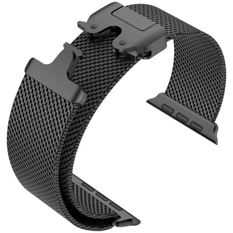 Titanium Official 1:1Strap For Apple watch Ultra Band 49mm S10 46mm 42mm 45mm 44mm Milanese bracelet iWatch 10 9 8 7 6 5 SE 4 3