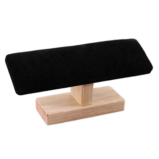 Square Wooden Jewelry Organizer Stand Meticulously Designed to Elegantly Display Watches, Bracelets, Chains, and Anklets with Professional Sophistication.