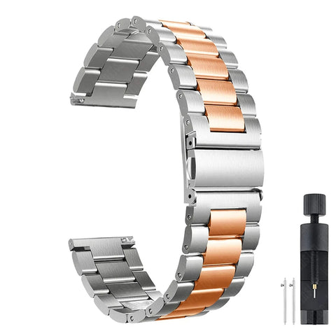 Solid Stainless Steel Curved Watch Band Strap For Samsung Galaxy Watch 6 Watch 5 Galaxy Watch 4 Classic 42mm 46mm And Galaxy Watch 4 44mm 40mm